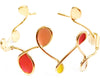 Gold Cuff with colorful doodle swirl design