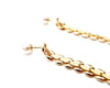 chain earrings with evil eye pink stone and Persian coin