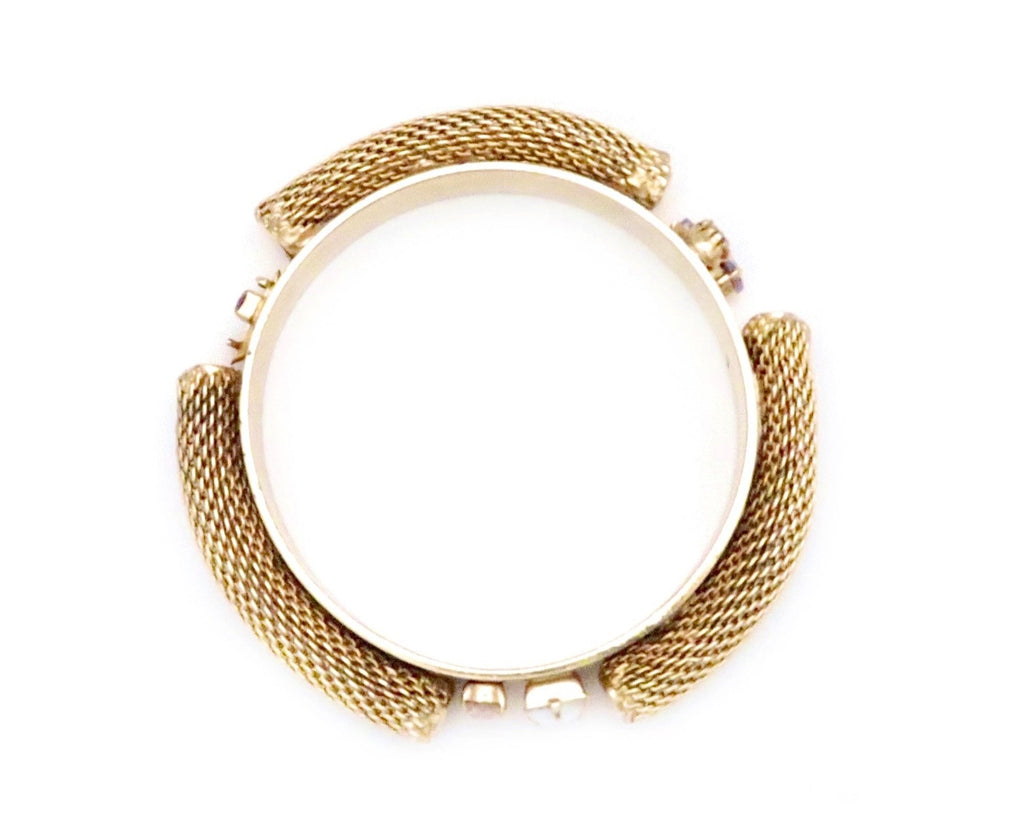 Bangle with mesh details and Swarovski stones