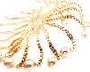 Reversible chain earrings with pearls at end