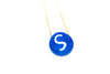 Delicate chain with blue clay initial pendant