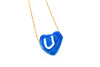 Delicate chain with blue clay initial pendant