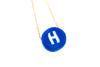 Delicate chain with blue clay initial pendant