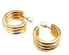 triple stacked hollow reversible hoop earrings 