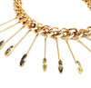 Thick Gold Chain Necklace with Swarovski Dagger pendants