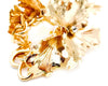 large gold metal flower bracelet with Swarovski stones