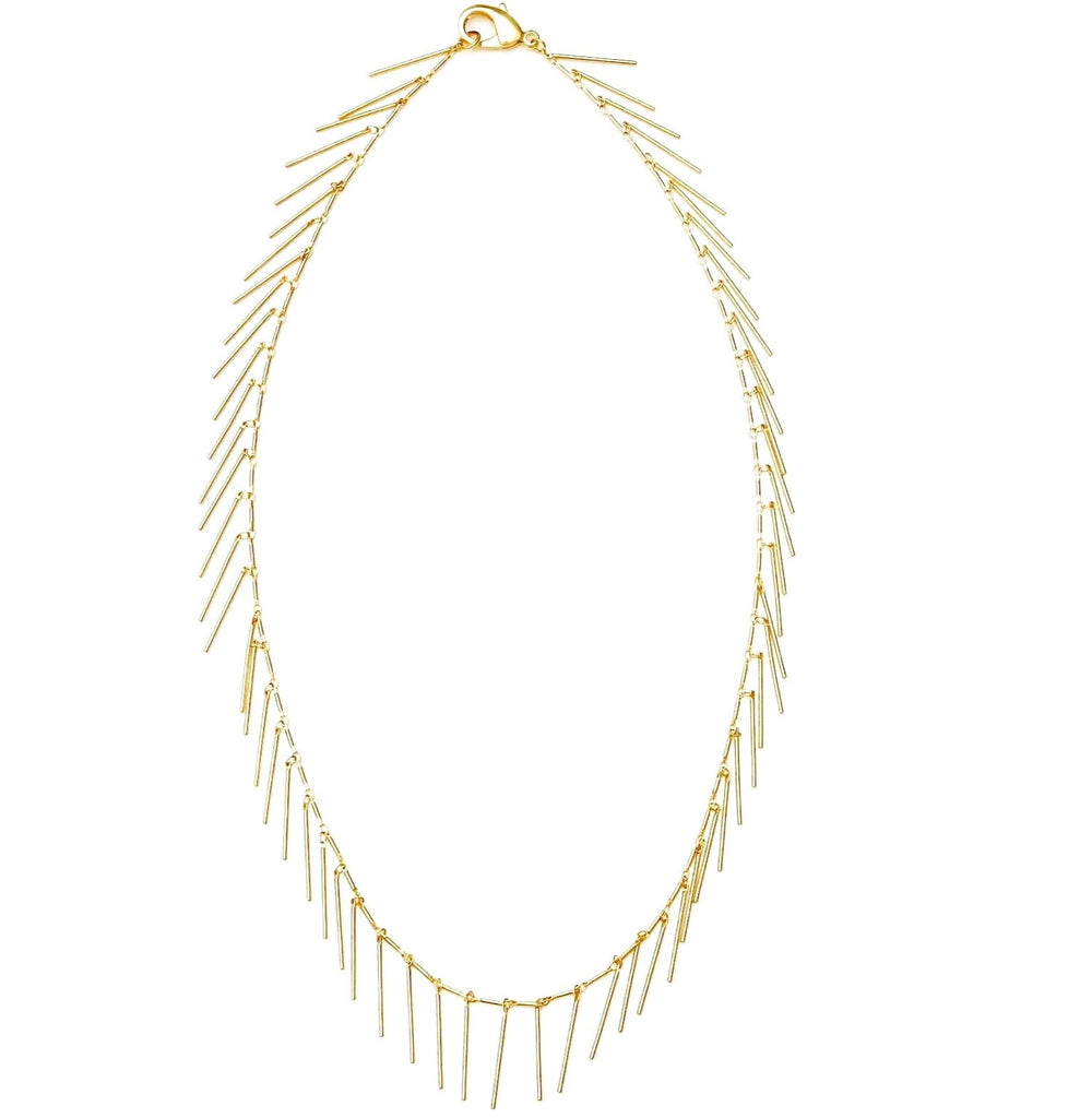 fringe metal decal necklace