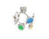 Multi Color Gold Doodle Swirl Ring