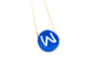 Delicate chain with blue clay initial pendant