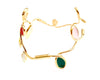Gold Cuff with colorful doodle swirl design