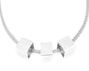 Silver dainty chain necklace with three hollow square pendants