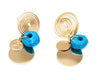 Swirl Top with natural stone and Persian coin earrings