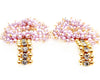 cluster of pearls in wreath shape dangling from Swarovski stones