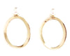 Gold circle earrings with Swarovski stone pearl backs