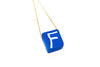 Delicate chain with blue clay initial pendant