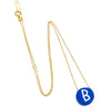 Delicate chain with blue clay initial pendant