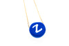 Delicate chain with blue clay initial pendant