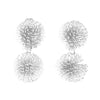 Double Flower Earrings Clip On Backs