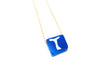 Delicate chain with blue clay initial pendant