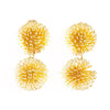 Double Flower Earrings Clip On Backs