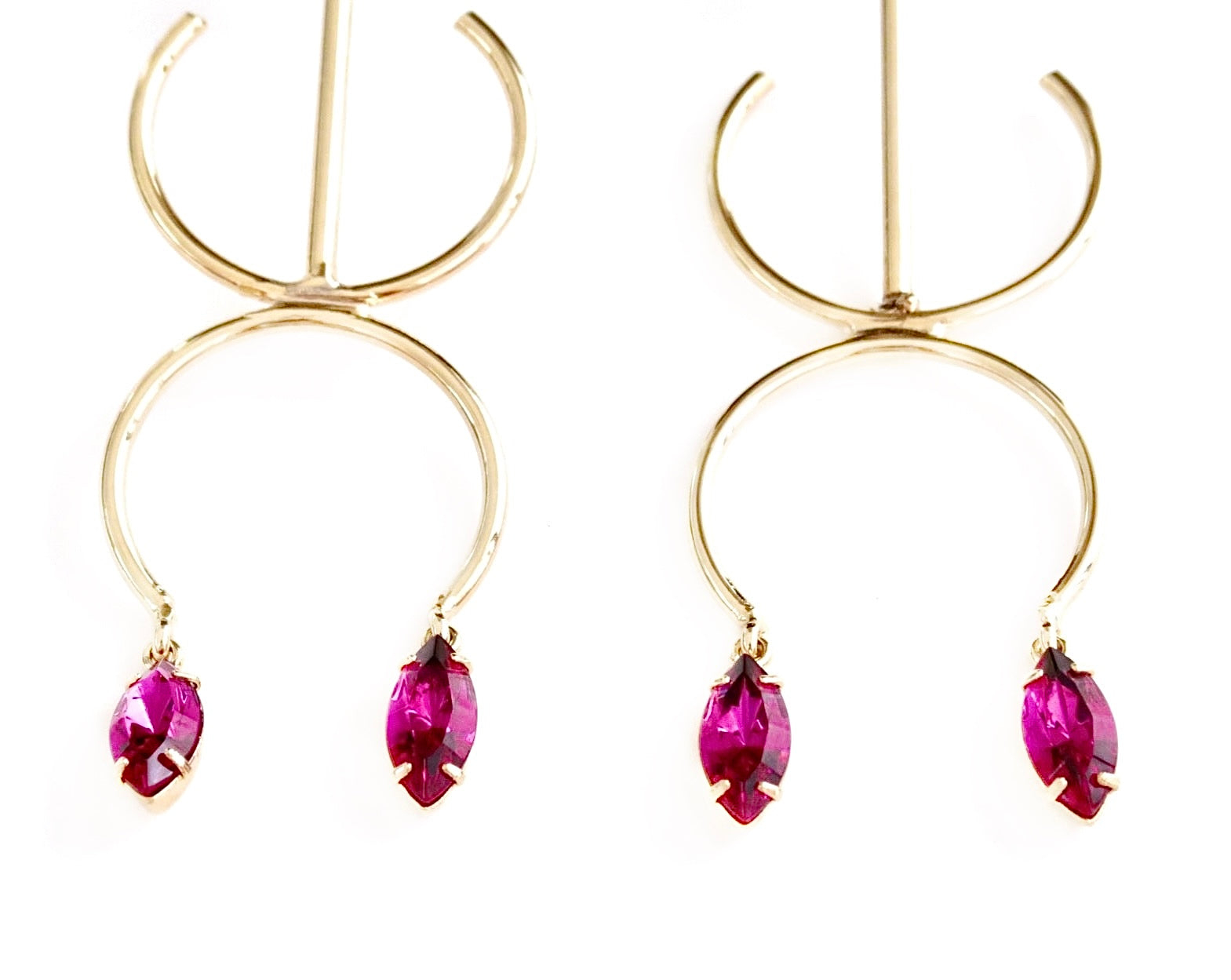 Maroon Swarovski Stone Statement Earrings