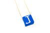 Delicate chain with blue clay initial pendant