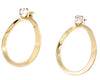 Gold circle earrings with Swarovski stone pearl backs