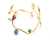 Gold Cuff with colorful doodle swirl design