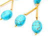 Gold and Turquoise stone earrings with pearl backs