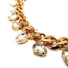 Think cuban link chain with clear teardrop shape Swarovski stones