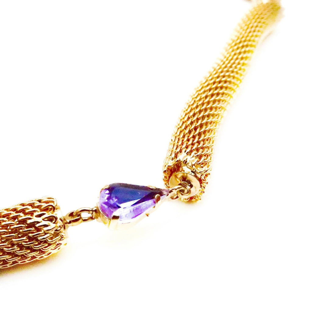 Mesh decal necklace with Swarovski stones