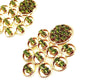 Repetitive metal circle earrings with Swarovski stones