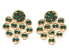 Repetitive metal circle earrings with Swarovski stones