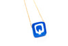 Delicate chain with blue clay initial pendant