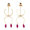 Maroon Swarovski Stone Statement Earrings