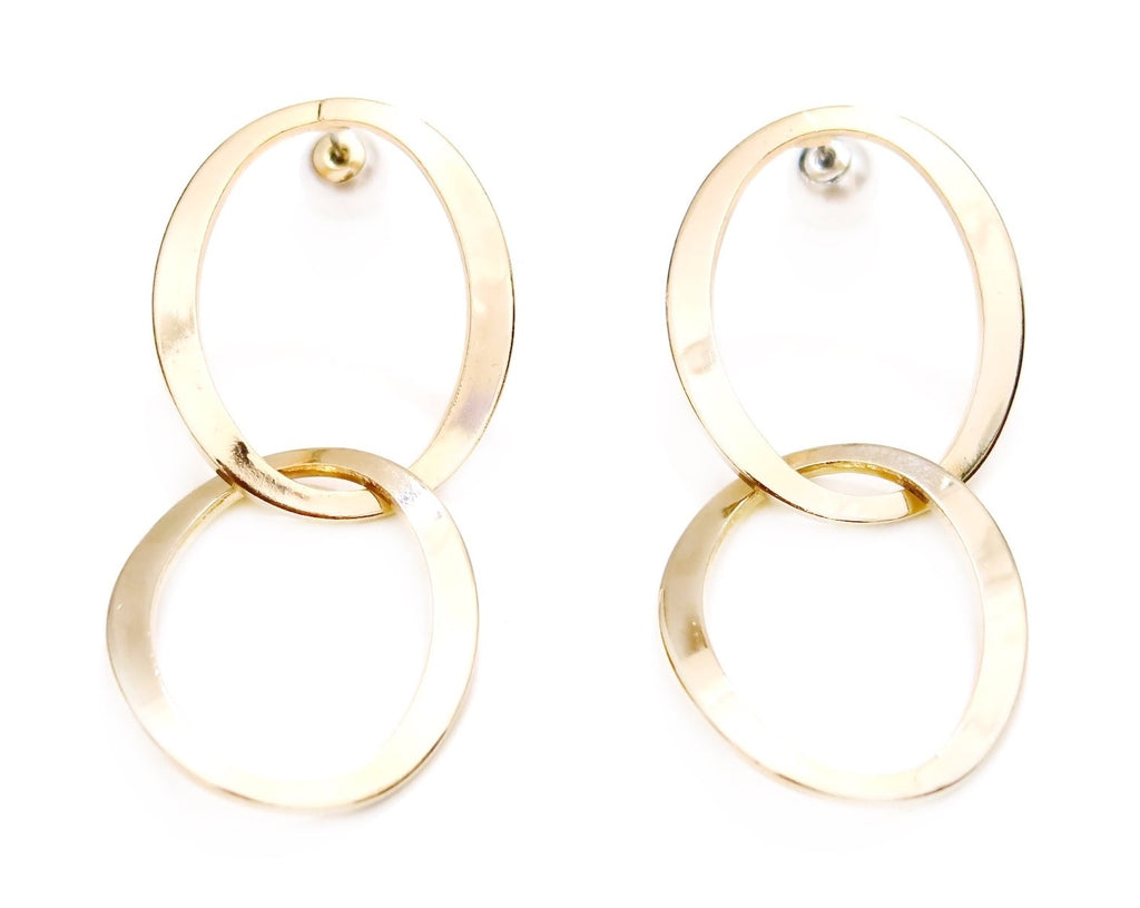 reversible double stacked oval earrings
