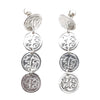 Persian coin dangling earrings with reversible pearl back