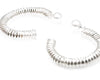 Silver Phone Cord Hoop Earrings Pearl Backs