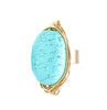 Gold twisted metal around turquoise stone ring