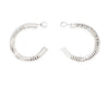 Silver Phone Cord Hoop Earrings Pearl Backs