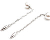 reversible metal chain earrings with pendant 