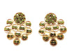 Repetitive metal circle earrings with Swarovski stones
