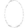 Silver metal paper click chain necklace