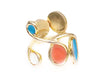 Multi Color Gold Doodle Swirl Ring