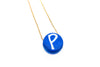 Delicate chain with blue clay initial pendant