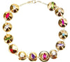 Circle necklace with colorful Swarovski stones