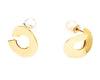 Reversible C shape metal earrings