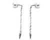 reversible metal chain earrings with pendant 