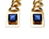 vintage style earrings with square pendant and Swarovski stone