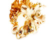large gold metal flower bracelet with Swarovski stones